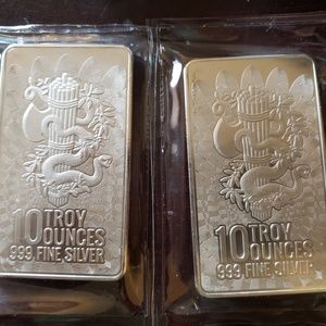 10 oz Silver Bar Liberty & Unity .999 Fine Bullion